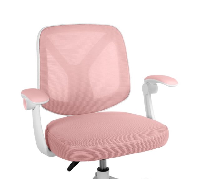 Dětská otočná židle Neoseat JUNI 010 s podnoží — látka, růžová