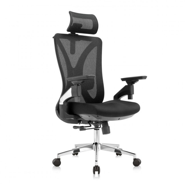 Kancelářská ergonomická židle Neoseat THOMAS — síť / látka, černá, nosnost 150 kg