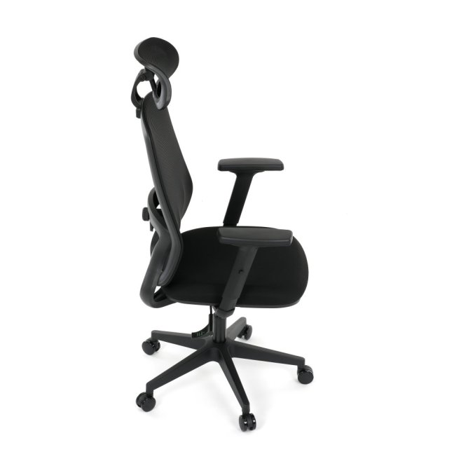 Kancelářská  ergonomická  židle NOKA — síť / látka, černá, nosnost  150 kg