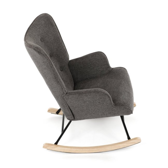 Houpací křeslo FABIAN — látka, šedá