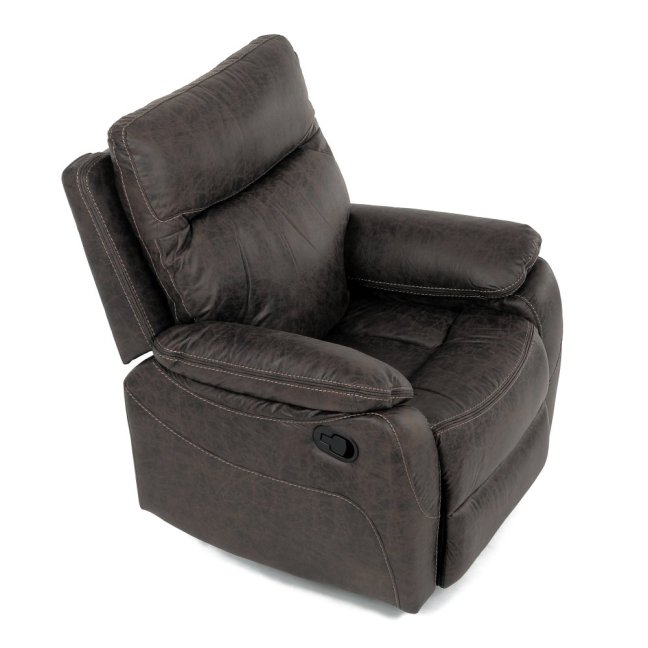Relaxační polohovací TV křeslo NORBERT — látka, tmavě hnědá, nosnost 150 kg