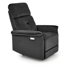 Relaxační křeslo SEMIR s elektrickým polohováním — látka, černá
