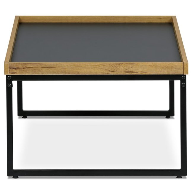 Konferenční stolek ERIK — 100x60x39 cm, kov, MDF, dekor dub