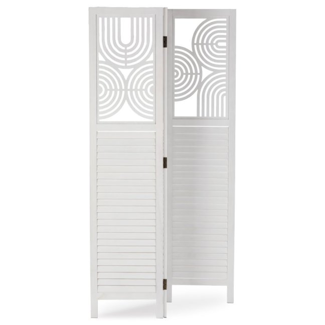 3dílný paravan AKIKO — dřevo, bílá