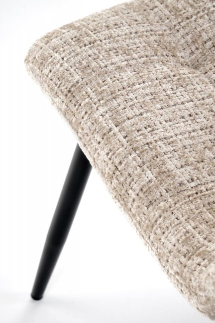 Jídelní židle MARTA — kov, látka, béžová