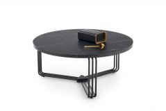 Konferenční stolek ANTICA — 80x80x36 cm, kov, MDF, černá