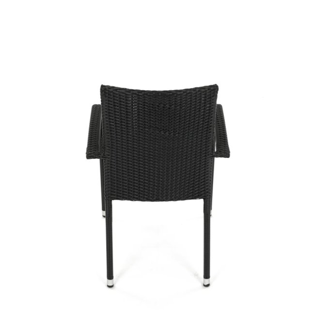 Zahradní křeslo SELEN — kov, umělý ratan, černá