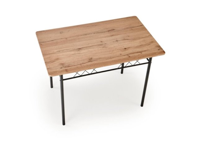 Jídelní set FAUST 4+1 — kov, MDF, černá / dekor dub