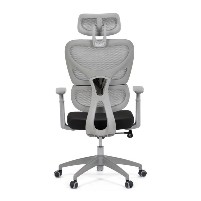 Kancelářská ergonomická židle GRANT II — síť, látka, šedá