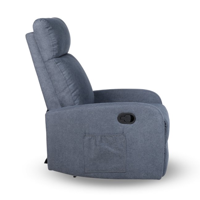 Relaxační polohovací TV křeslo FIORE — látka, šedá, nosnost 130 kg