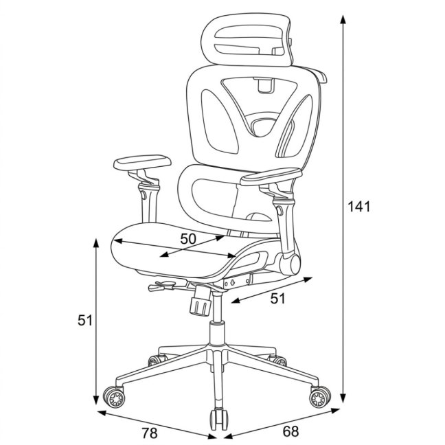 Kancelářská ergonomická židle PORTE — síťovina, šedá
