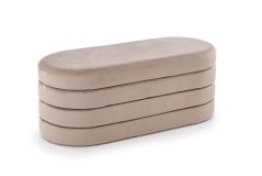 Taburet CALPI s úložným prostorem — látka, béžová