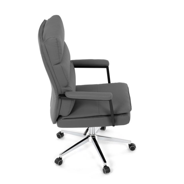 Kancelářské křeslo DARGO — ekokůže, tmavě šedá