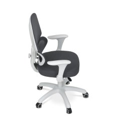 Dětská pracovní židle NANDU — síť / látka, šedá