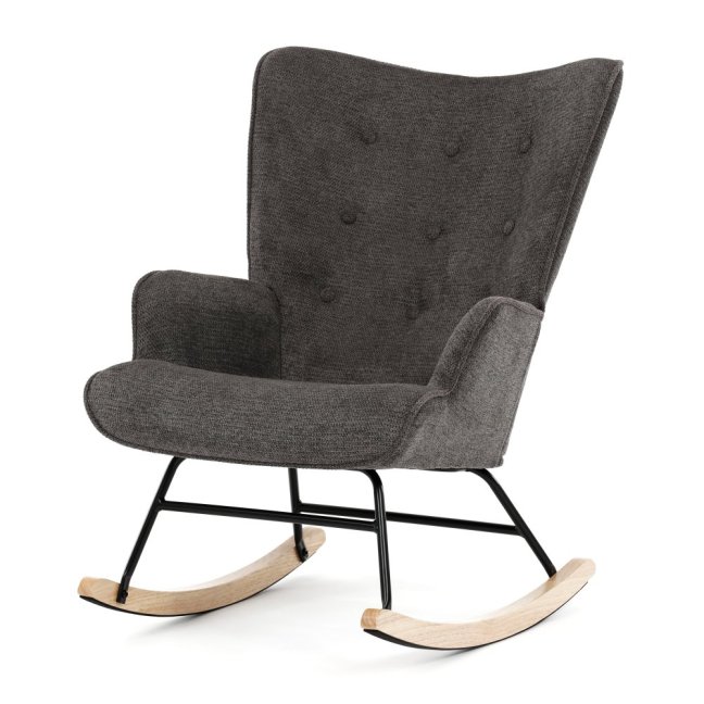 Houpací křeslo FABIAN — látka, šedá
