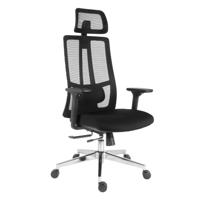 Kancelářská ergonomická židle Neoseat SPINO — látka, černá, nosnost 150 kg