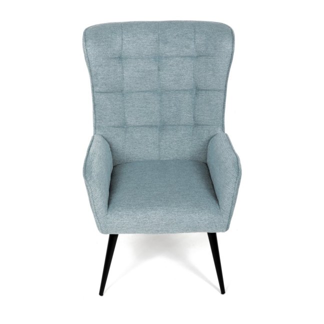 Relaxační křeslo ušák LOYD — látka, černá / mentolová