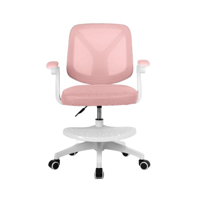 Dětská otočná židle Neoseat JUNI 010 s podnoží — látka, růžová