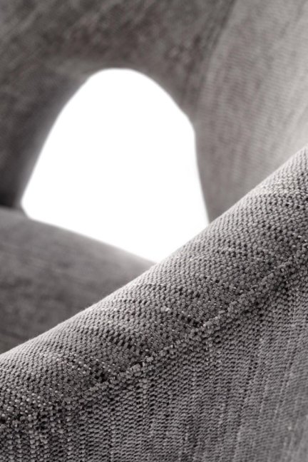 Jídelní otočné křeslo MARLO — kov, látka, šedá