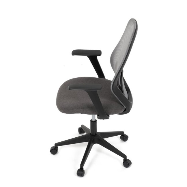 Kancelářská otočná židle DEVIN — látka, černá / šedá