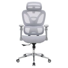 Kancelářská ergonomická židle PORTE — síťovina, šedá