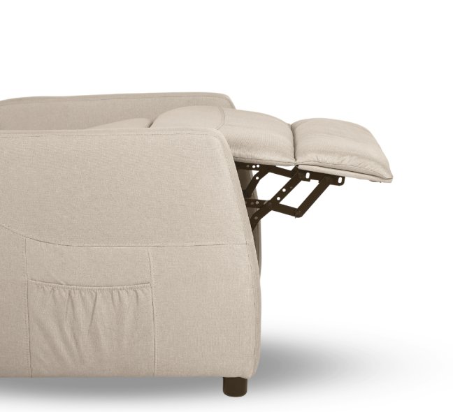 Relaxační polohovací TV křeslo MODO — látka, béžová, nosnost 130 kg