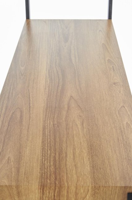 Regál BOLIVAR I — kov, MDF, černá / zlatý dub