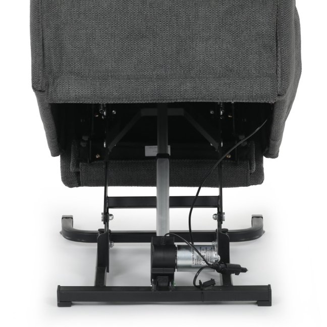 TV křeslo KONRAD s elektrickým polohováním — látka, šedá, nosnost 150 kg