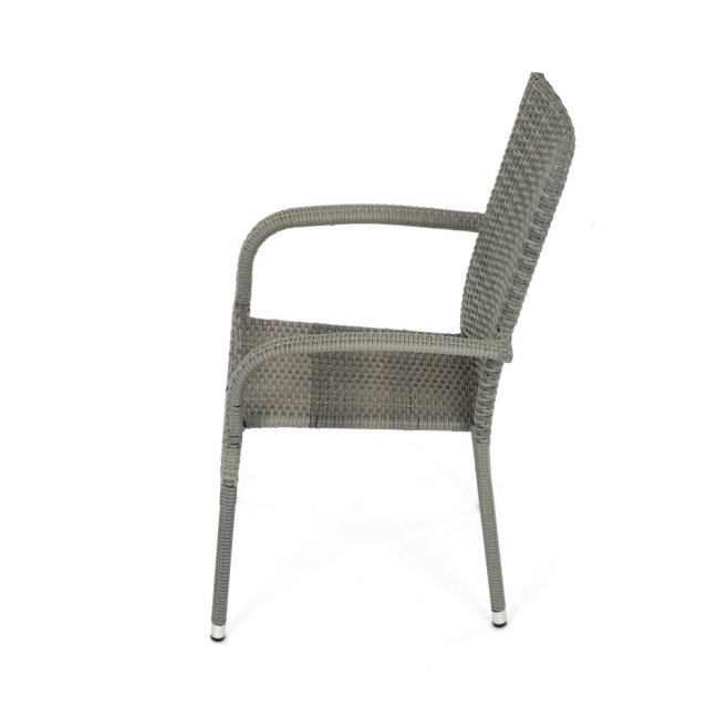 Zahradní křeslo SELEN — kov, umělý ratan, šedá