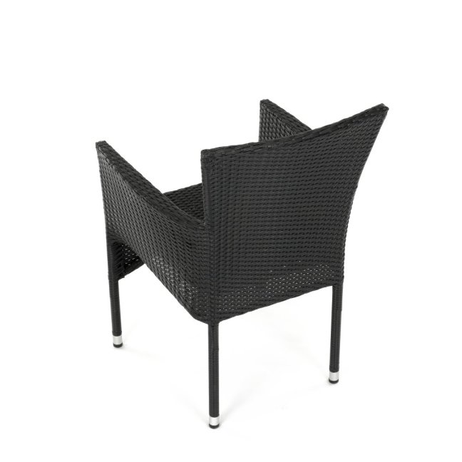 Zahradní křeslo BRIGITA — kov, umělý ratan, černá