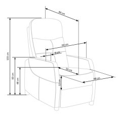 Relaxační polohovací TV křeslo FELIPE 2 — látka, moka