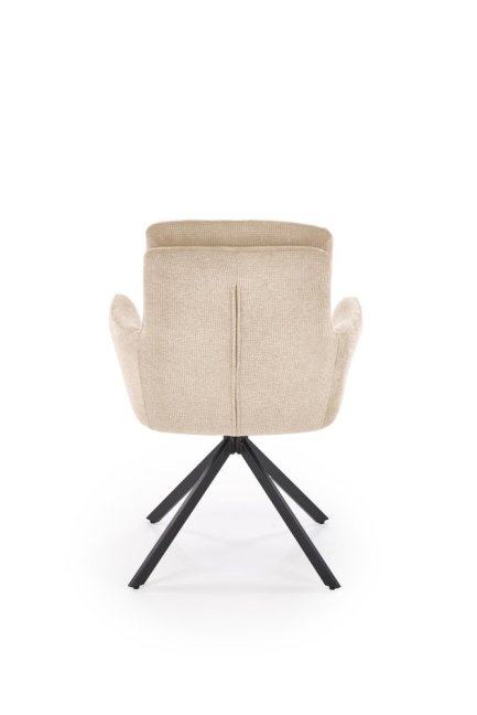 Jídelní otočné křeslo JEREMY — kov, látka, béžová