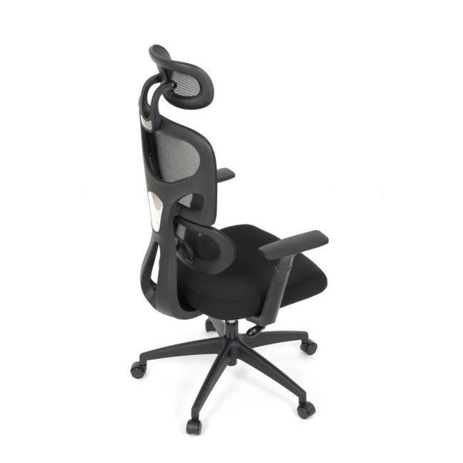 Kancelářská ergonomická židle GRANT — síť, látka, černá