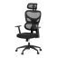 Kancelářská ergonomická židle GRANT — síť, látka, černá