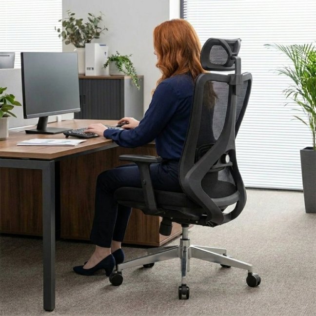 Kancelářská ergonomická židle Neoseat AMADORA — černá, nosnost 150 kg