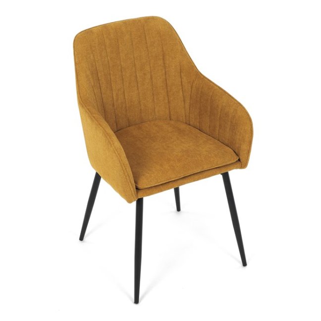Jídelní křeslo JACOB — kov, látka, žlutá