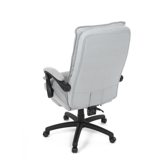 Kancelářské křeslo TITUS s podnožkou — látka, světle šedá