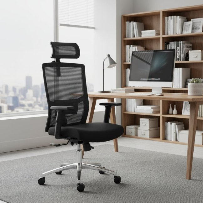 Kancelářská ergonomická židle Neoseat GRANDINI — černá, nosnost 150 kg