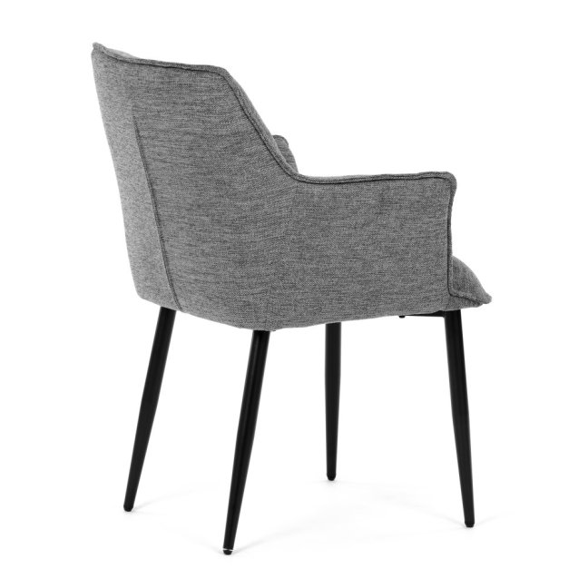 Jídelní křeslo KONIG — látka, šedá