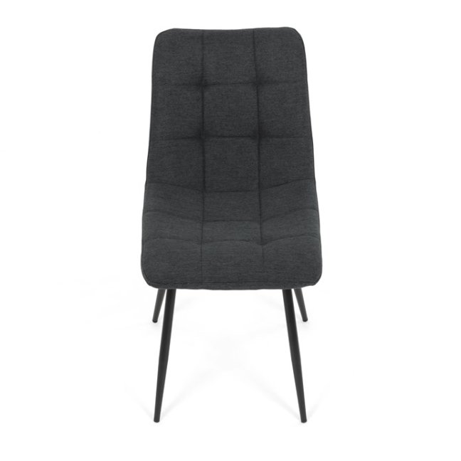 Jídelní židle DAEMON — kov, látka, černá / tmavě šedá