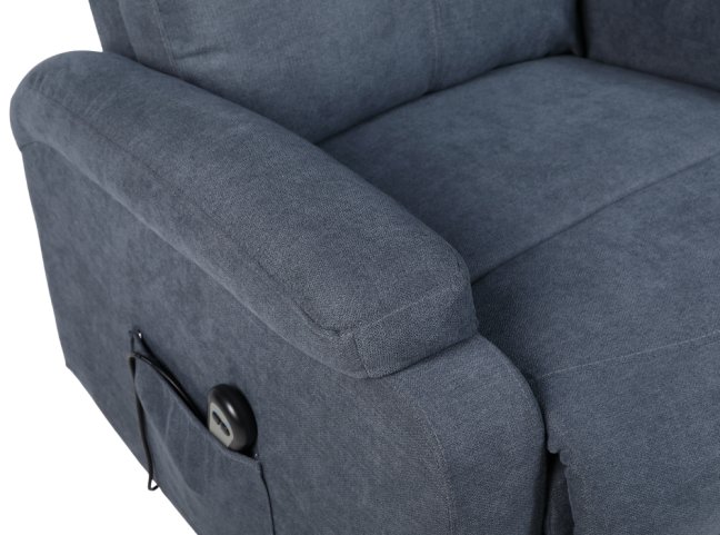 TV křeslo ALVI s elektrickým polohováním — látka, šedá, nosnost 130 kg