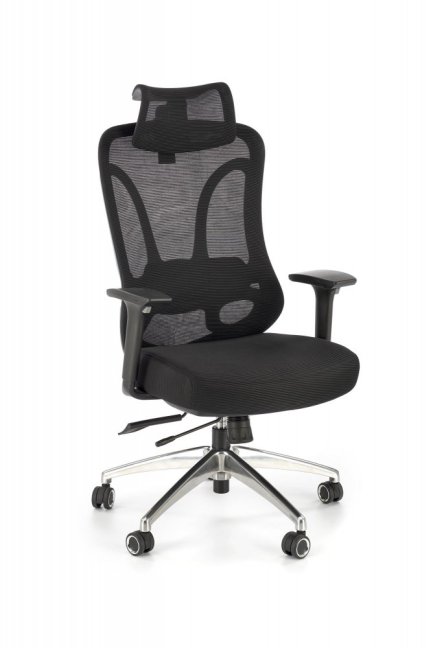 Kancelářská ergonomická židle GILBERTO — síť / látka, černá