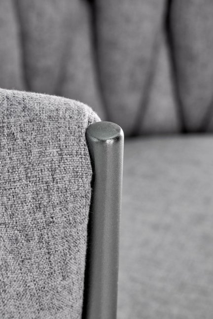 Designové jídelní křeslo MANDY — kov, látka, černá / šedá