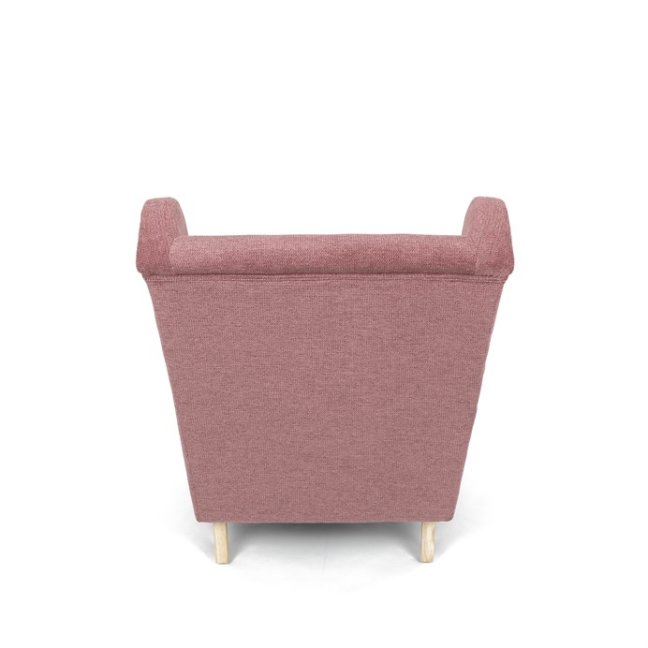 Relaxační křeslo ušák MAVEN — masiv, látka, přírodní / růžová