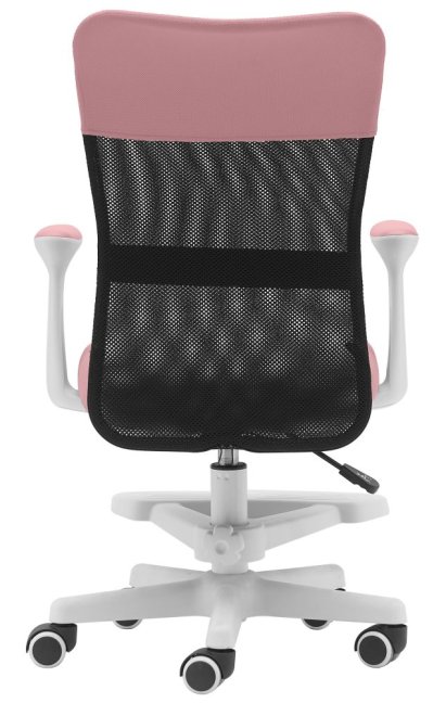 Dětská židle Neoseat MONKEY WHITE s podnoží — látka, bílá / světle růžová