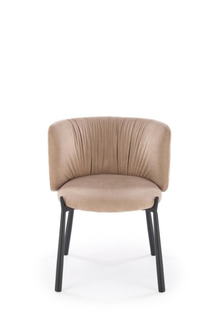 Jídelní křeslo KAREN — kov, samet, béžová