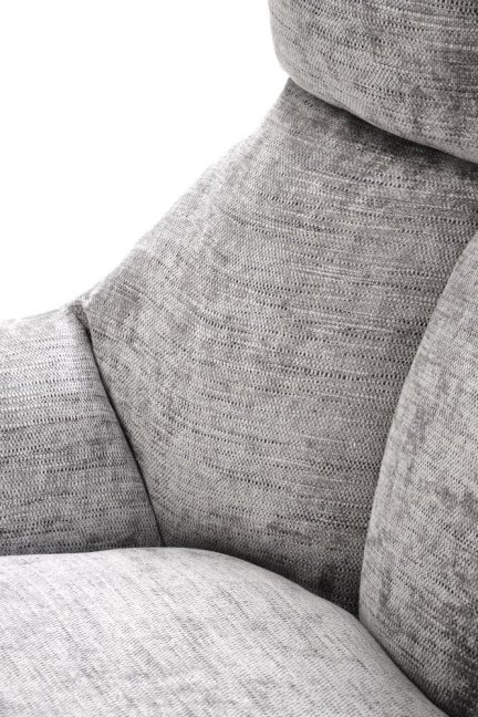 Relaxační otočné křeslo ARANAKA — kov, látka, šedá