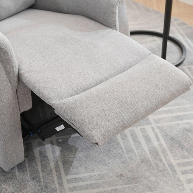 Relaxační polohovací TV křeslo ASTER — látka, světle šedá