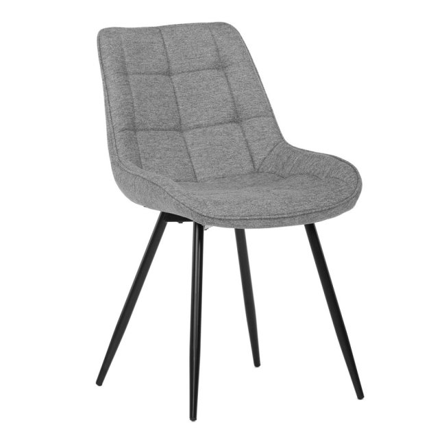 Jídelní židle NAGAO — kov, látka, černá / šedá