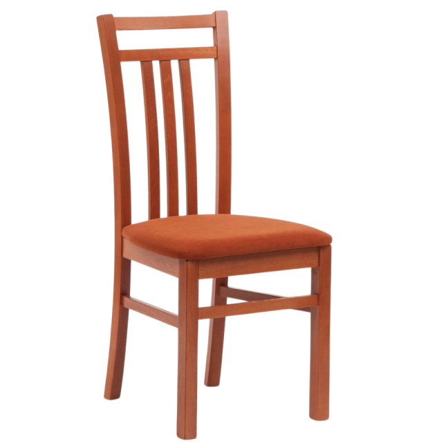 Jídelní čalouněná židle LOTY — masiv, látka, více barev - Moření jídelní židle: Třešeň, Barva čalounění látkou VELVET: Velvet terracotta 44